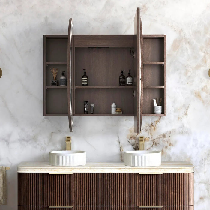 1500*900mm Otti LED Bondi Oval Curved Moisture Resistant Plywood Shaving Cabinet