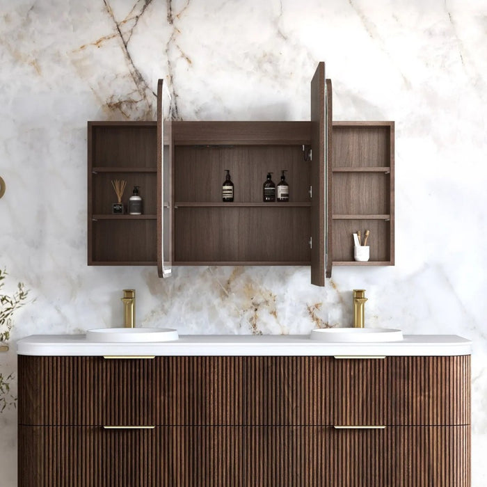 1800*900mm Otti LED Bondi Oval Curved Moisture Resistant Plywood Shaving Cabinet