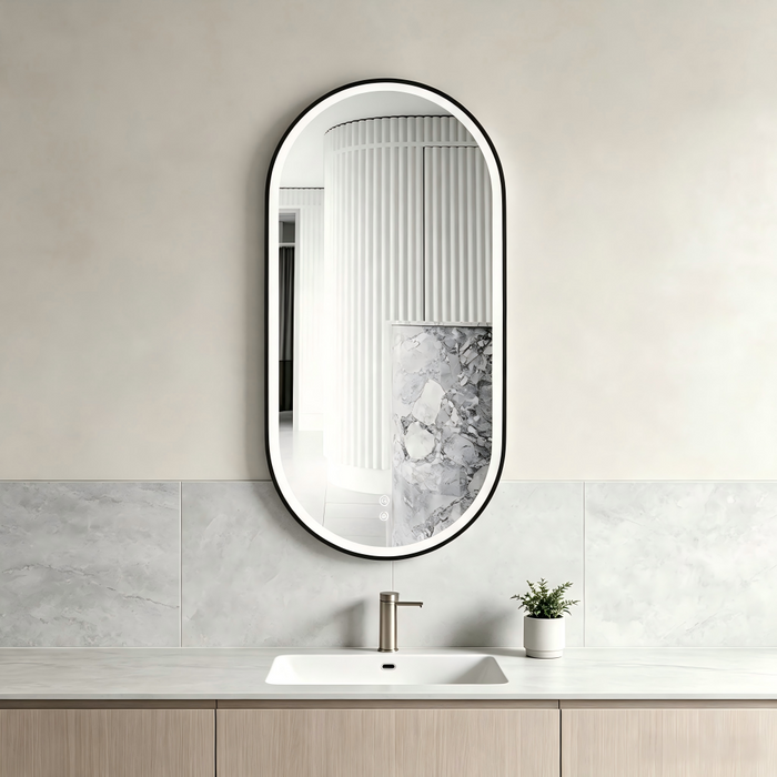 900*450mm Otti Noosa Metal Frame Oval Tuffi LED Mirror