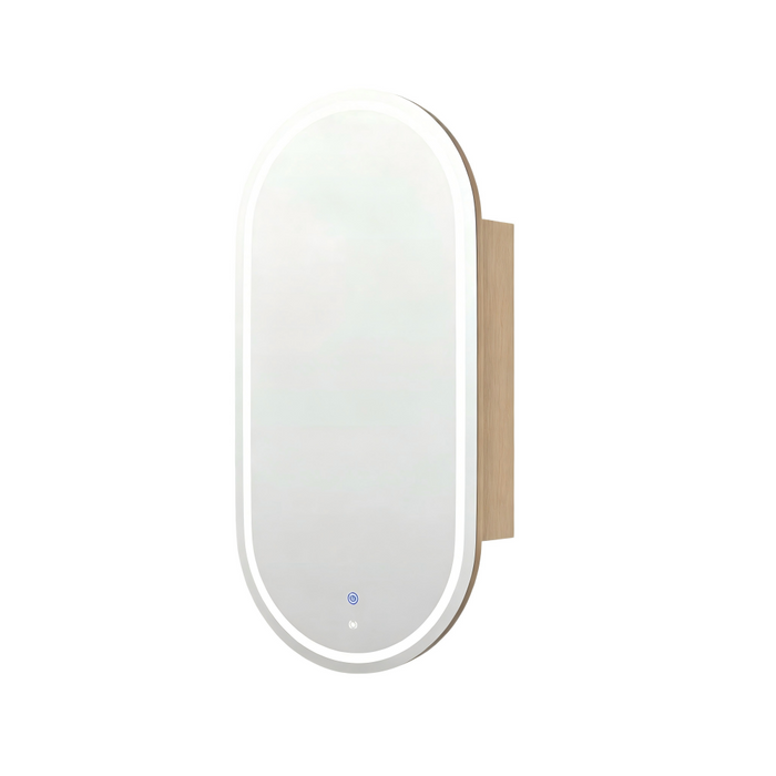900*450mm Otti LED Noosa Oval Moisture Resistant Plywood Shaving Cabinet