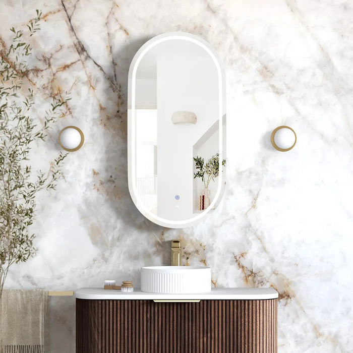 900*450mm Otti LED Noosa Oval Moisture Resistant Plywood Shaving Cabinet
