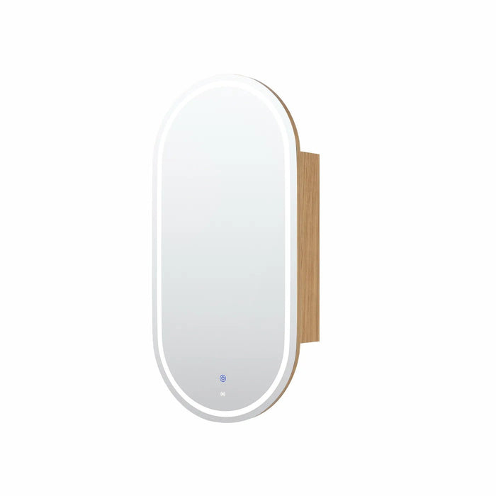 900*450mm Otti LED Noosa Oval Moisture Resistant Plywood Shaving Cabinet