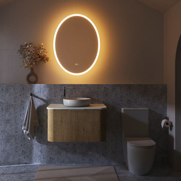 600*800*5mm Fienza Antonia Oval Touch Sensors Framed LED Mirror