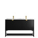 600-1500*460*550mm Marlo Matte Black Bathroom Freestanding Vanity With Legs - Cabinet Only and Ceramic / Stone Top