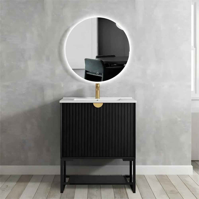 600-1500*460*550mm Marlo Matte Black Bathroom Freestanding Vanity With Legs - Cabinet Only and Ceramic / Stone Top