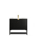 600-1500*460*550mm Marlo Matte Black Bathroom Freestanding Vanity With Legs - Cabinet Only and Ceramic / Stone Top - HD reno
