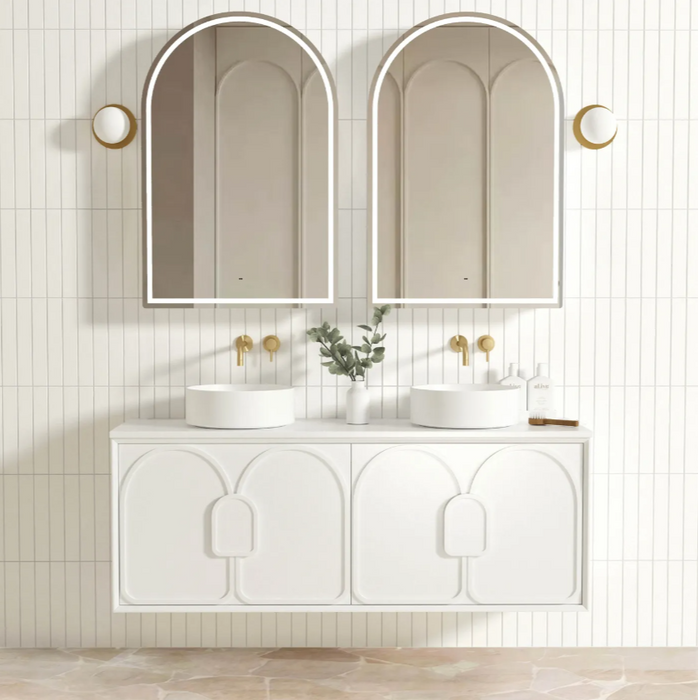 600-1800*460*550mm Laguna Satin White High Moisture Resistant Plywood Wall Hung Vanity