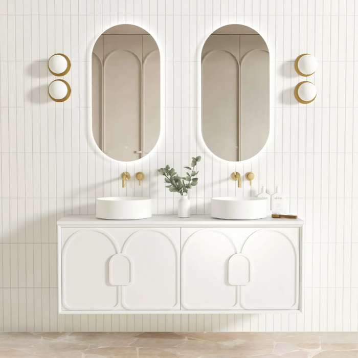 600-1800*460*550mm Laguna Satin White High Moisture Resistant Plywood Wall Hung Vanity
