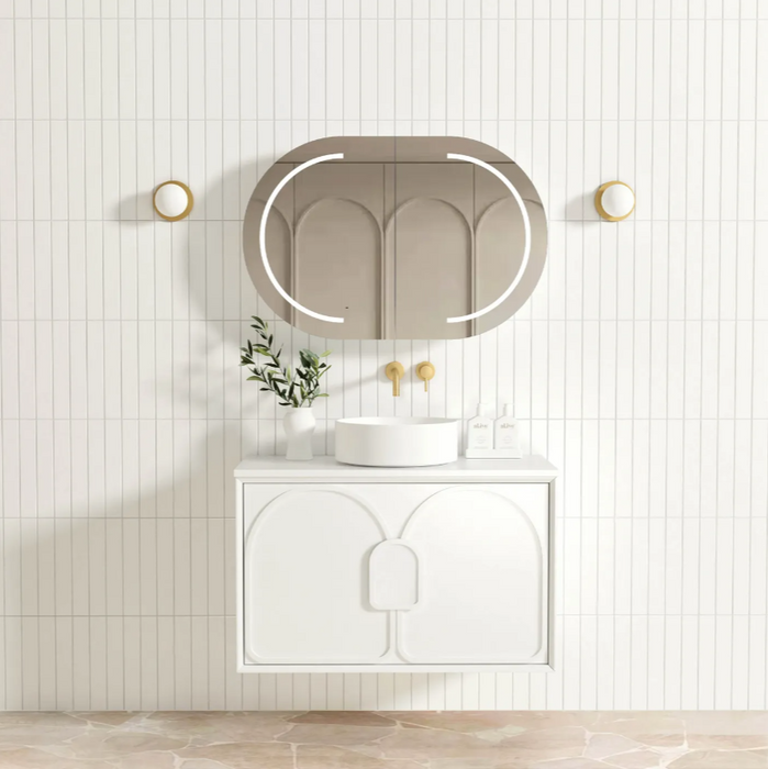 600-1800*460*550mm Laguna Satin White High Moisture Resistant Plywood Wall Hung Vanity