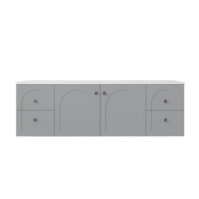 1500*455*470mm Lukka Chester Federation Matt Grey PVC Wall Hung Vanity