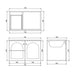 750*455*470mm Lukka Chester Federation Matt White PVC Left/Right Drawer Wall Hung Vanity