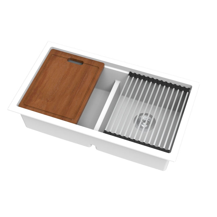 825*470*241mm Lukka Gabrio Granite Square Double Bowl Workstation Kitchen Sink