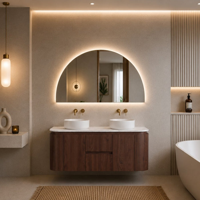 600-1500*495*470mm Lukka Ravello Modern Mocha Oak Woodmatt Plywood Wall Hung Vanity