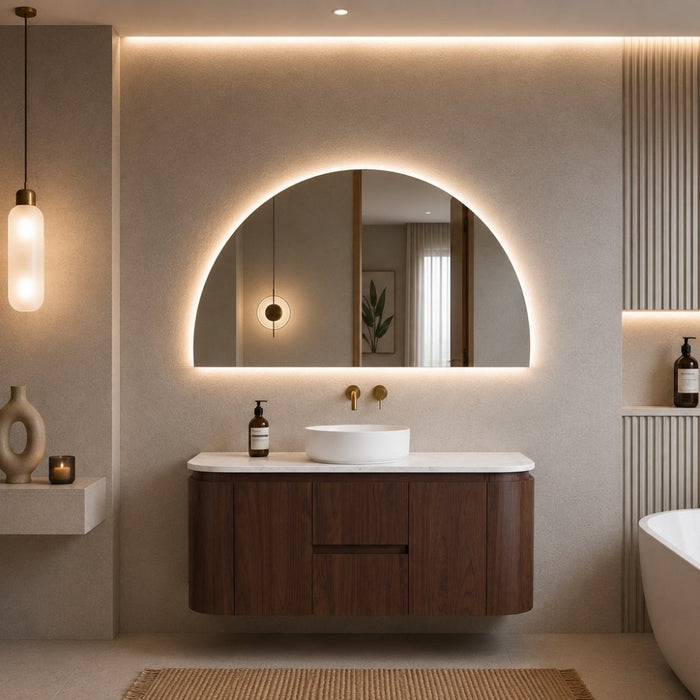 600-1500*495*470mm Lukka Ravello Modern Mocha Oak Woodmatt Plywood Wall Hung Vanity