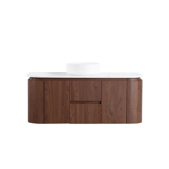 600-1500*495*470mm Lukka Ravello Modern Mocha Oak Woodmatt Plywood Wall Hung Vanity