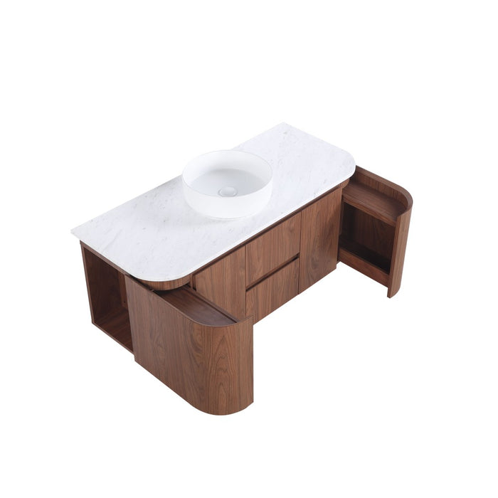 600-1500*495*470mm Lukka Ravello Modern Mocha Oak Woodmatt Plywood Wall Hung Vanity