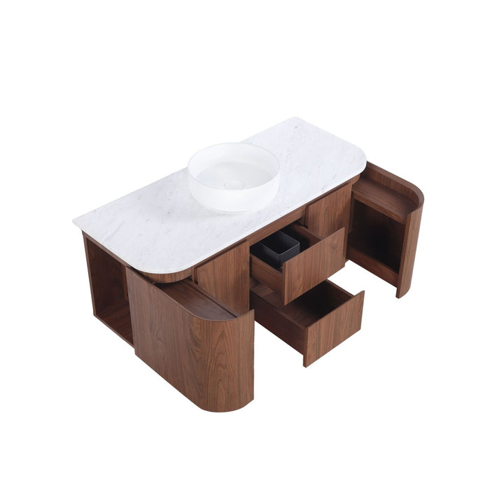 600-1500*495*470mm Lukka Ravello Modern Mocha Oak Woodmatt Plywood Wall Hung Vanity
