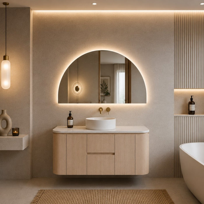 600-1500*495*470mm Lukka Ravello Modern Sandy Oak Woodmatt Plywood Wall Hung Vanity