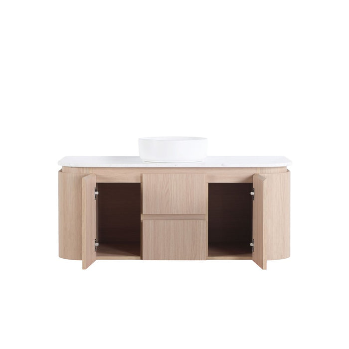 600-1500*495*470mm Lukka Ravello Modern Sandy Oak Woodmatt Plywood Wall Hung Vanity