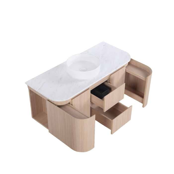 600-1500*495*470mm Lukka Ravello Modern Sandy Oak Woodmatt Plywood Wall Hung Vanity