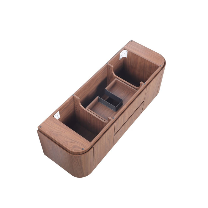 600-1500*495*470mm Lukka Ravello Modern Mocha Oak Woodmatt Plywood Wall Hung Vanity