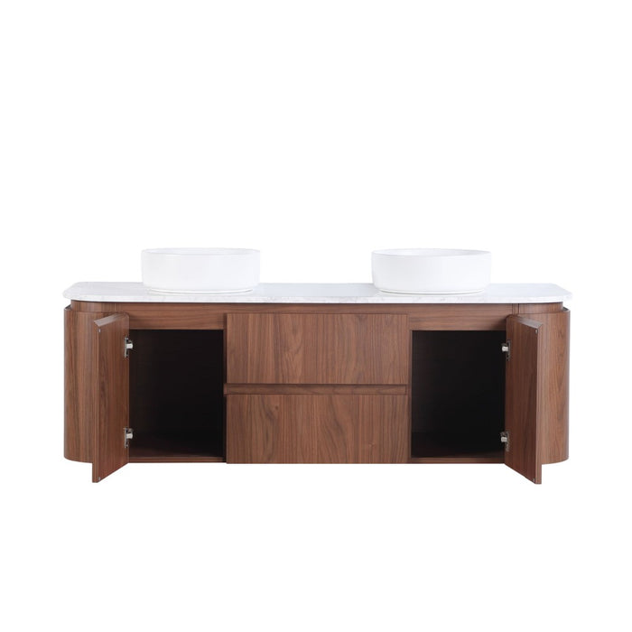 600-1500*495*470mm Lukka Ravello Modern Mocha Oak Woodmatt Plywood Wall Hung Vanity