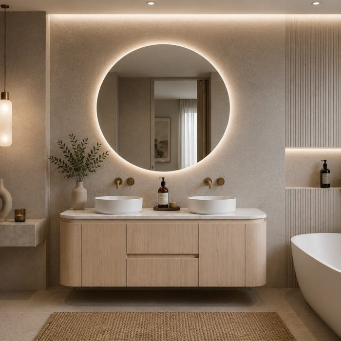 600-1500*495*470mm Lukka Ravello Modern Sandy Oak Woodmatt Plywood Wall Hung Vanity