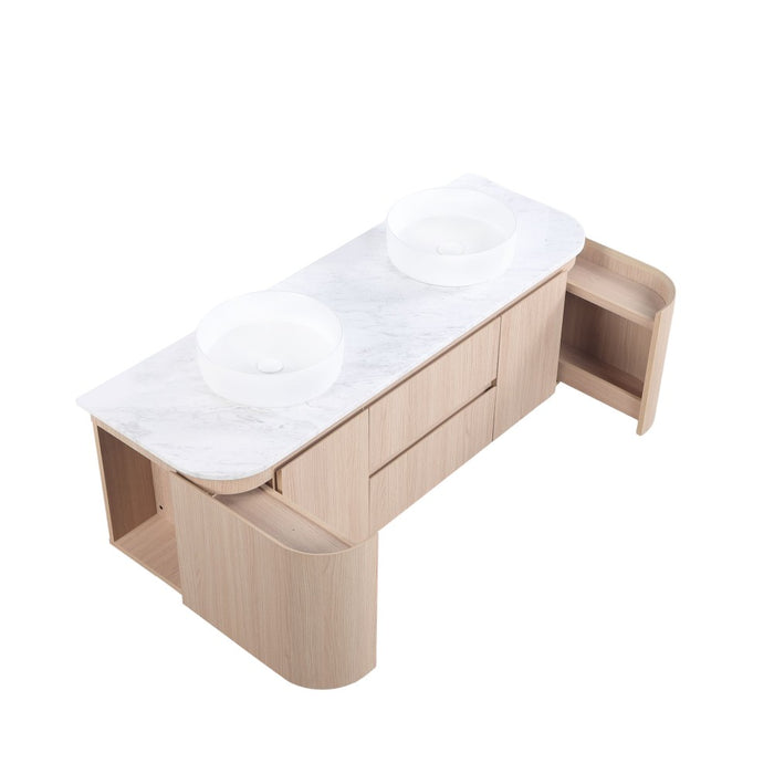 600-1500*495*470mm Lukka Ravello Modern Sandy Oak Woodmatt Plywood Wall Hung Vanity