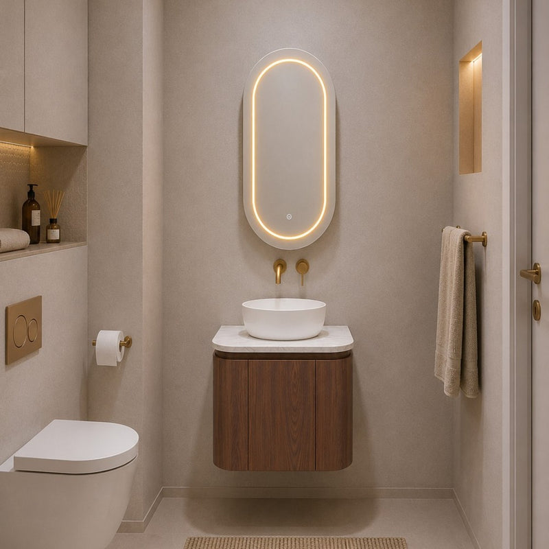 600-1500*495*470mm Lukka Ravello Modern Mocha Oak Woodmatt Plywood Wall Hung Vanity