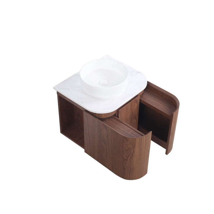 600-1500*495*470mm Lukka Ravello Modern Mocha Oak Woodmatt Plywood Wall Hung Vanity