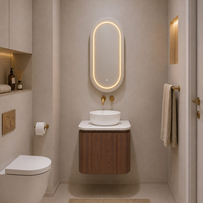 600-1500*495*470mm Lukka Ravello Modern Mocha Oak Woodmatt Plywood Wall Hung Vanity