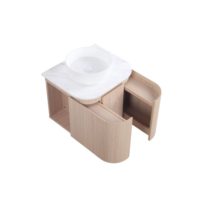 600-1500*495*470mm Lukka Ravello Modern Sandy Oak Woodmatt Plywood Wall Hung Vanity