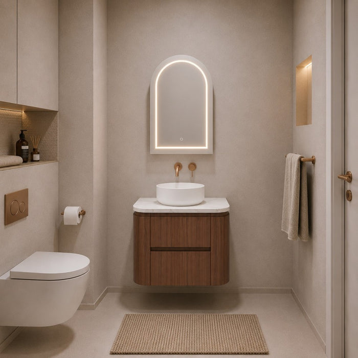 600-1500*495*470mm Lukka Ravello Modern Mocha Oak Woodmatt Plywood Wall Hung Vanity