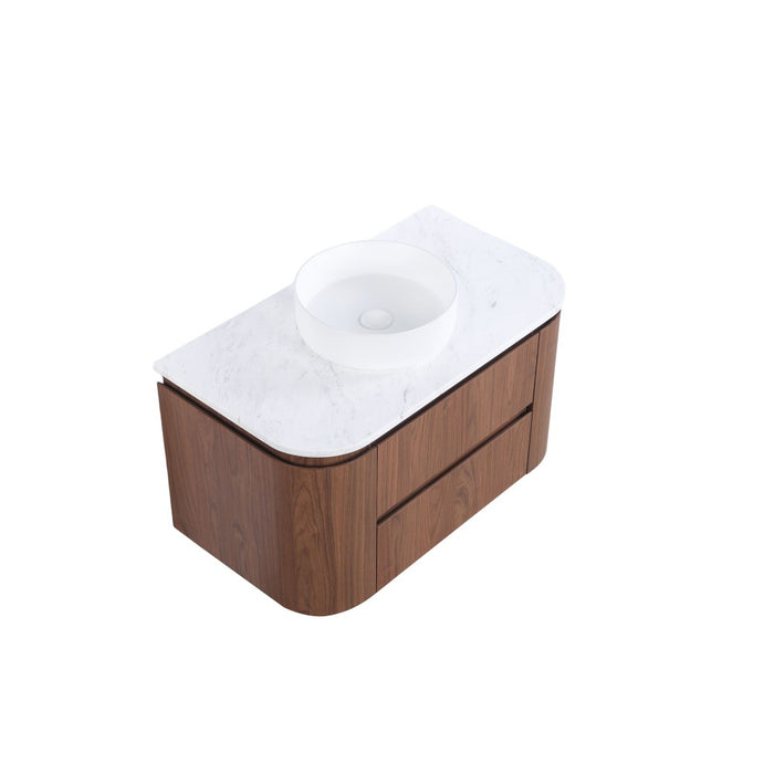 600-1500*495*470mm Lukka Ravello Modern Mocha Oak Woodmatt Plywood Wall Hung Vanity