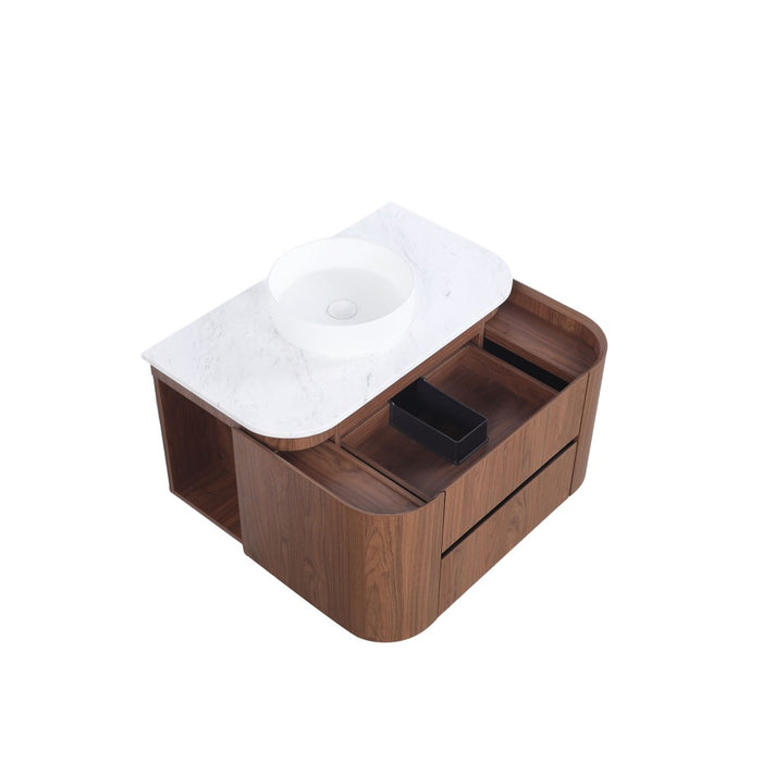 600-1500*495*470mm Lukka Ravello Modern Mocha Oak Woodmatt Plywood Wall Hung Vanity