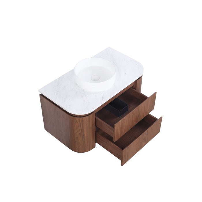 600-1500*495*470mm Lukka Ravello Modern Mocha Oak Woodmatt Plywood Wall Hung Vanity