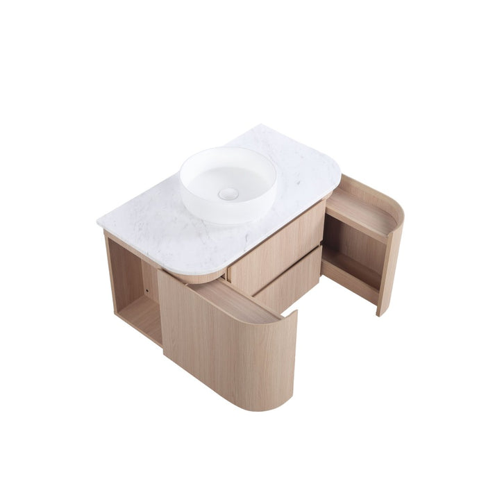 600-1500*495*470mm Lukka Ravello Modern Sandy Oak Woodmatt Plywood Wall Hung Vanity