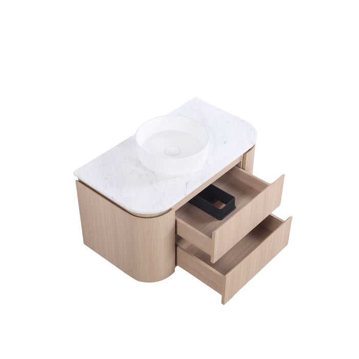 600-1500*495*470mm Lukka Ravello Modern Sandy Oak Woodmatt Plywood Wall Hung Vanity