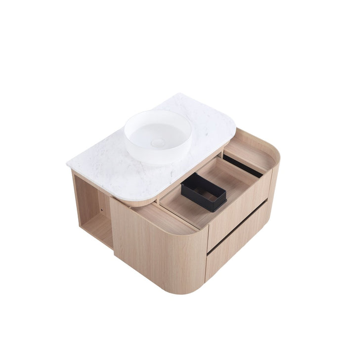 600-1500*495*470mm Lukka Ravello Modern Sandy Oak Woodmatt Plywood Wall Hung Vanity