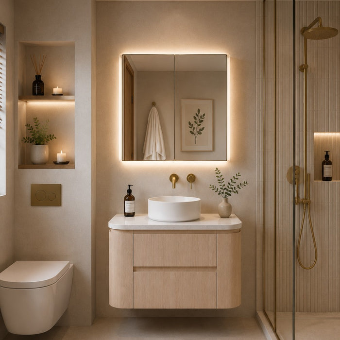 600-1500*495*470mm Lukka Ravello Modern Sandy Oak Woodmatt Plywood Wall Hung Vanity
