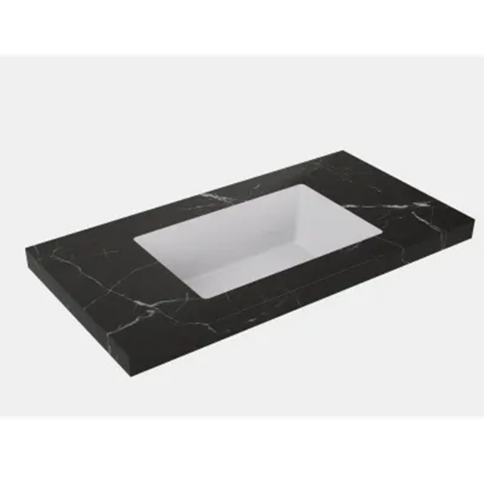 750*455*560mm Lukka Chester Federation Matt Black PVC Left/Right Drawer Wall Hung Vanity