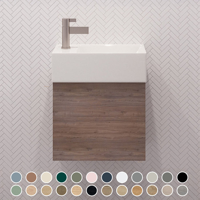 TIMBERLINE LOTTIE 480MM SPACE SAVING SINGLE BOWL CUSTOM WALL HUNG VANITY