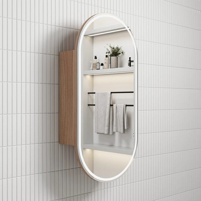 450*900mm Aulic Beau Monde Oval Frameless LED Shaving Cabinet
