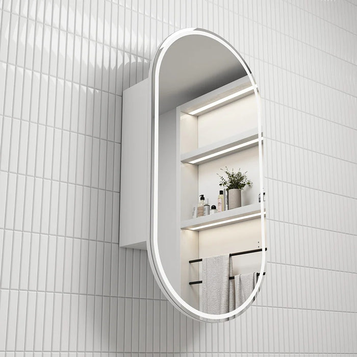 450*900mm Aulic Beau Monde Oval Frameless LED Shaving Cabinet