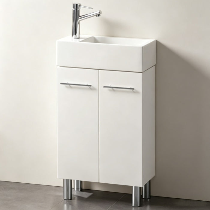 480*240*900mm Roma White China Top Freestanding Mini Bathroom Vanity