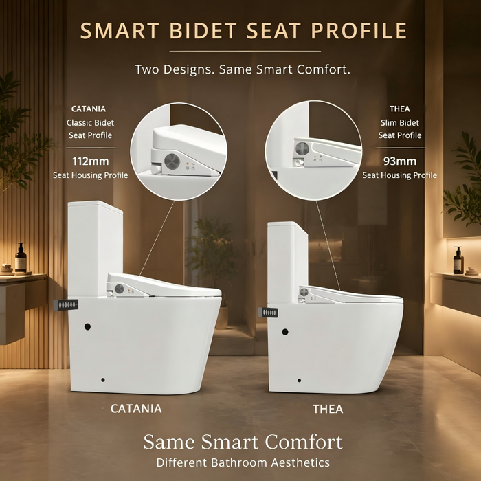 655*375*870mm Lafeme Thea/Catania Vega Rimless Tornado Back To Wall Smart Toilet Suite With Extra Height