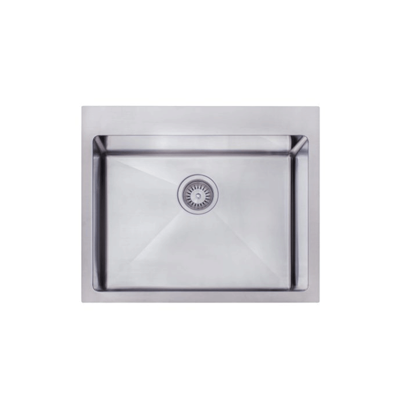 606*512*228*1.2mm MN Round Corners Single Bowl Stainless Steel Sink With Round Waste 49L