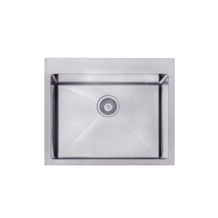 606*512*228*1.2mm MN Round Corners Single Bowl Stainless Steel Sink With Round Waste 49L