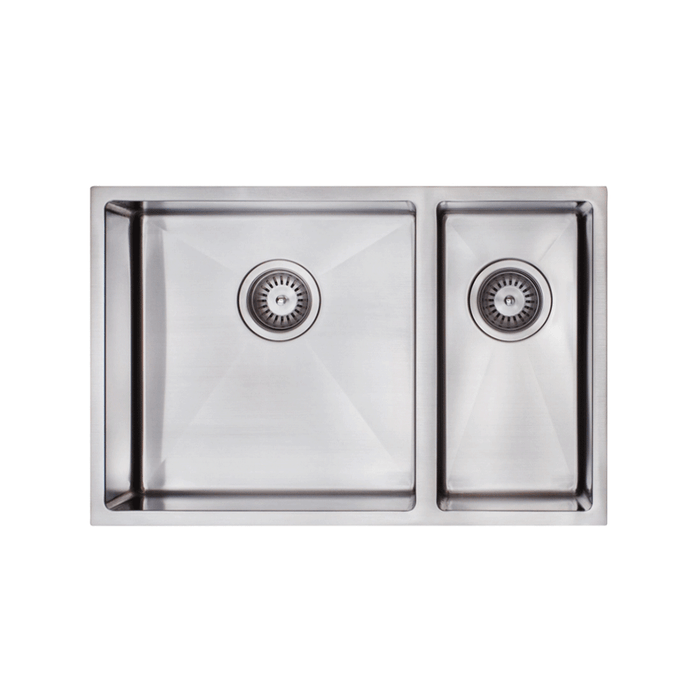 670*440*200/180*1.2mm MN Round Corners One And Half Bowl Stainless Steel Sink With Round Waste 14L + 31L