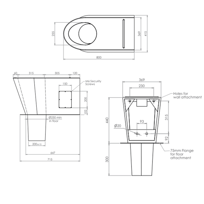 3monkeez 304 Grade Stainless Steel Wall Faced Long Drop Toilet Pan